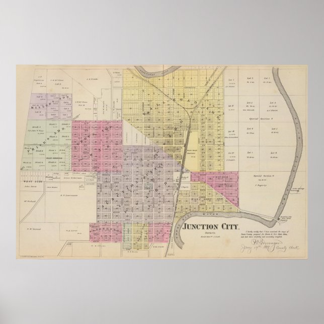 Póster Junction City, Condado de Davis, Kansas (Frente)
