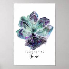 Póster June Birthstone - Alexandrite Watercolor | Poster
