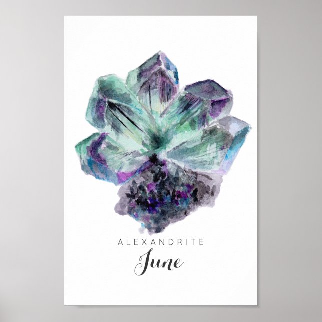 Póster June Birthstone - Alexandrite Watercolor | Poster (Frente)