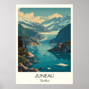 Póster Juneau capital glaciar de Alaska Ciudad