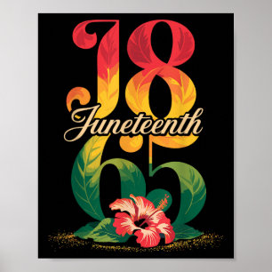 Póster Junete gráfico de flores de las mujeres negras del
