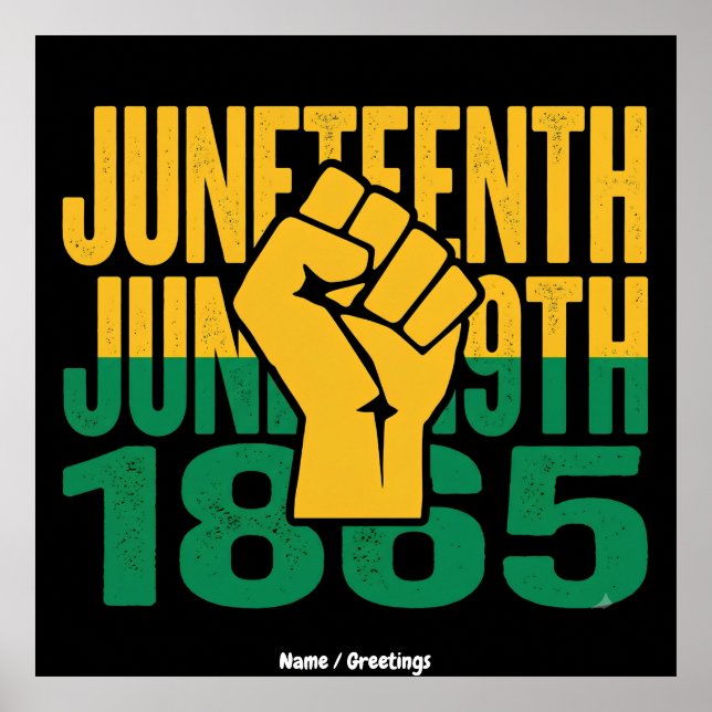 Póster Juneteenth 1865 19 de junio Gráfico de Libertad Ne (Frente)