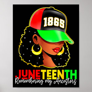 Póster Juneteenth 1865 recordando a los antepasados orgul