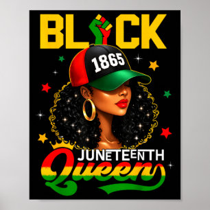 Póster Juneteenth 1865 reina negra chica afro mujer mujer