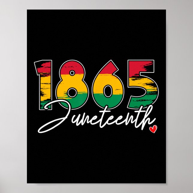 Póster Juneteenth Celebra la Libertad Negra 1865 Corazón  (Frente)