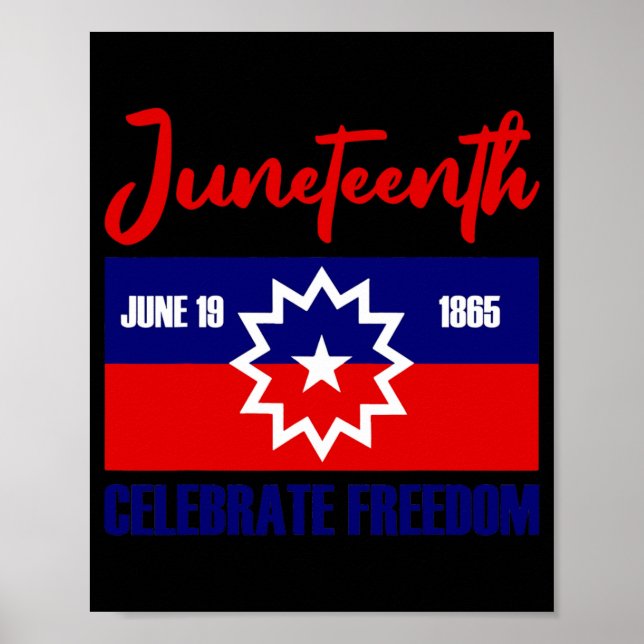 Póster Juneteenth celebra libertad rojo blanco azul (Frente)