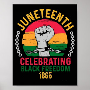Póster juneteenth celebrando la libertad negra 1865