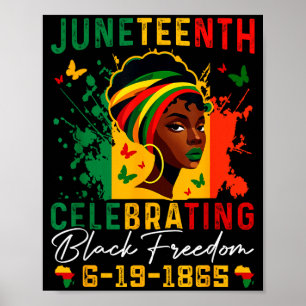 Póster Juneteenth celebrando la libertad negra juneteenth