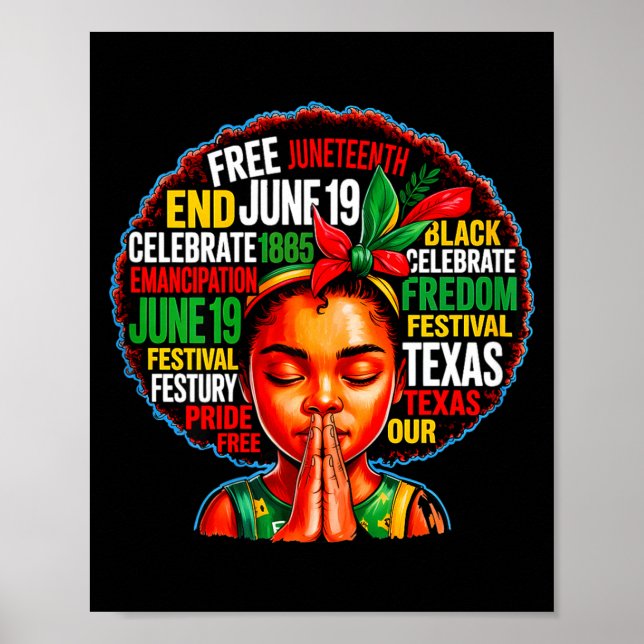 Póster Juneteenth es el día de la independencia 4 de juli (Frente)