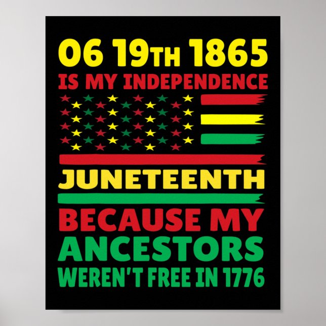 Póster Juneteenth es mi día de la independencia Chica neg (Frente)