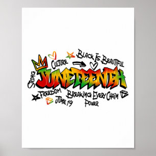 Póster Juneteenth Grafiti Png, 19 de junio de 1865 Histor