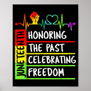 Póster Juneteenth honrando el pasado celebrando la libert