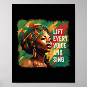 Póster Juneteenth Levanta Cada Voz Canta Mes de la Histor