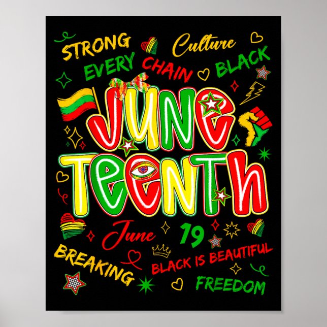 Póster Juneteenth libertad africana negra 19 de junio de  (Frente)