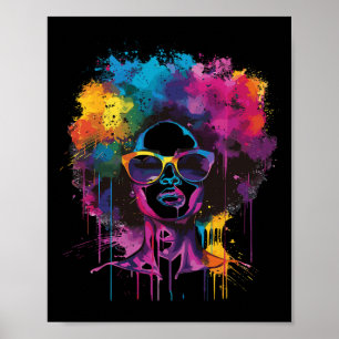 Póster Juneteenth Mujer Negra Reina Afro Africana Melanin