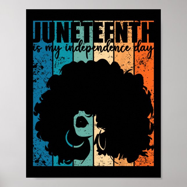 Póster Juneteenth My Independence Day Retro Afro Women Me (Frente)