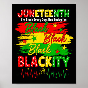 Póster Juneteenth negritud negra africana 19 de junio hom