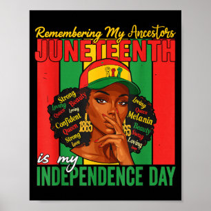 Póster Juneteenth Recordando a Mis Ancestros Mujeres Negr