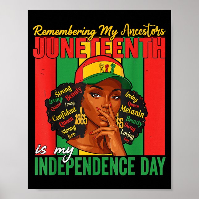 Póster Juneteenth Recordando a Mis Ancestros Mujeres Negr (Frente)