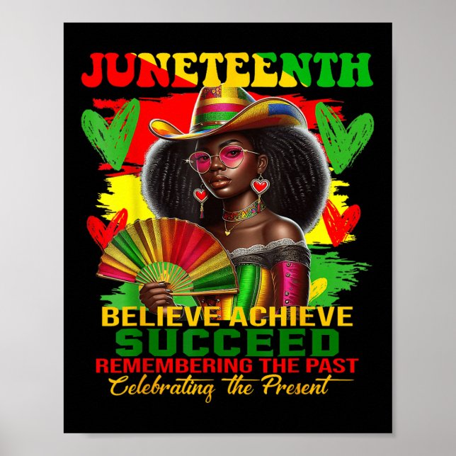 Póster Juneteenth Recordando El Pasado Celebrando El Pr (Frente)