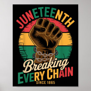 Póster Juneteenth Rompiendo Cada Cadena Desde 1865 Africa