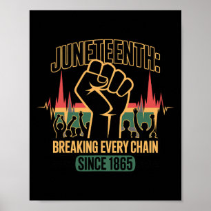 Póster Juneteenth Rompiendo Cada Cadena Desde 1865 Vintag