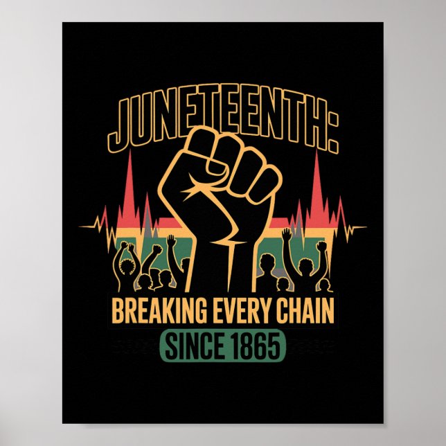 Póster Juneteenth Rompiendo Cada Cadena Desde 1865 Vintag (Frente)