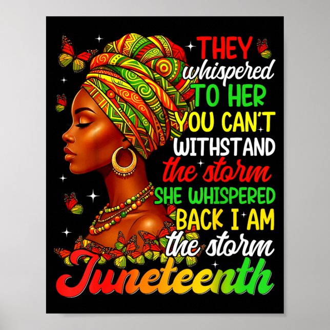 Póster Juneteenth soy la chica mujer afro orgullo negro  (Frente)