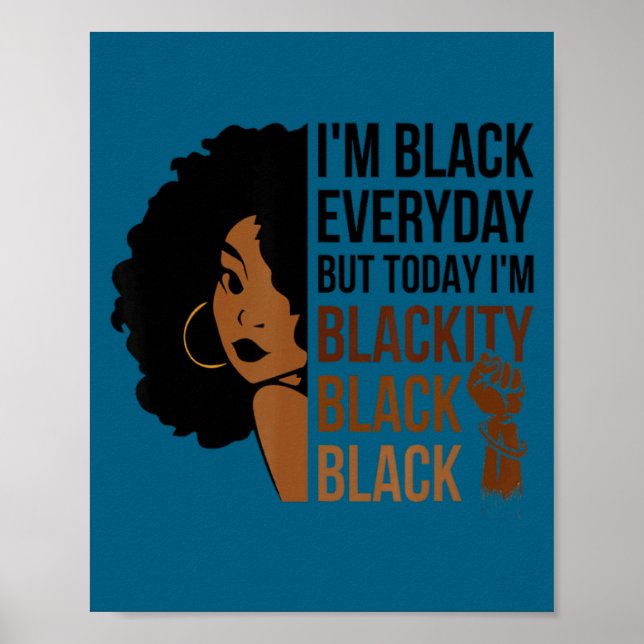 Póster Juneteenth soy mujer negra afro africana a  (Frente)