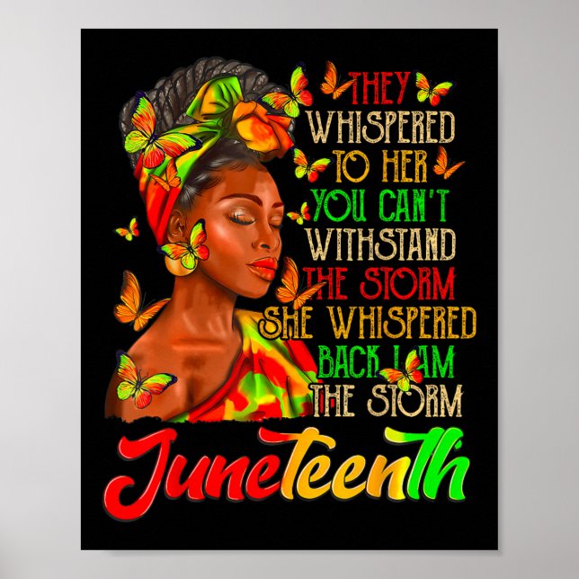 Póster Juneteenth Yo Soy La Tormenta Mujeres Negras Mes D (Frente)