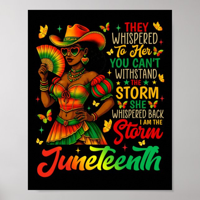 Póster Juneteenth Yo Soy La Tormenta Mujeres Negras Mes d (Frente)