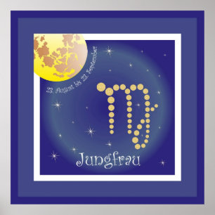 Póster Jungfrau 23. Agosto bis 23. Poster de septiembre