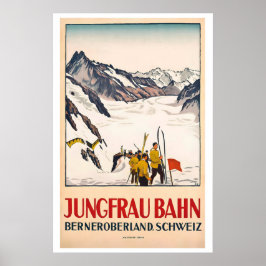 Póster Jungfraubahn Oberland bernés Suiza Vintage