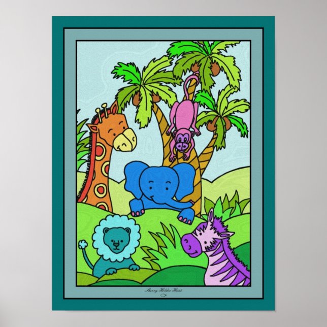 Póster Jungla para bebés 7 (Frente)