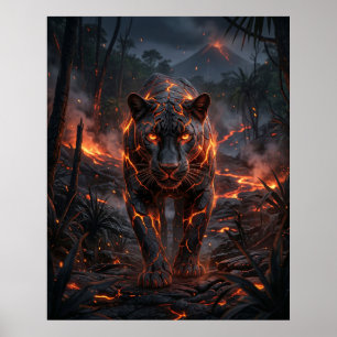 Póster Jungla Volcánica Pantera de Lava