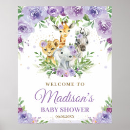 Póster Jungle Animales Safari Morple Floral Bebé Bienveni