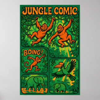 Póster Jungle Comic Fun