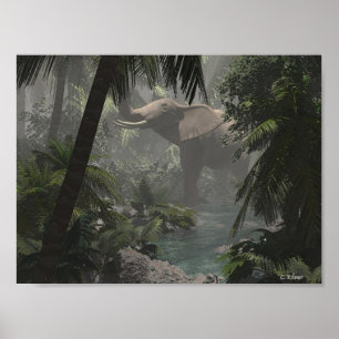 Póster Jungle Elephant