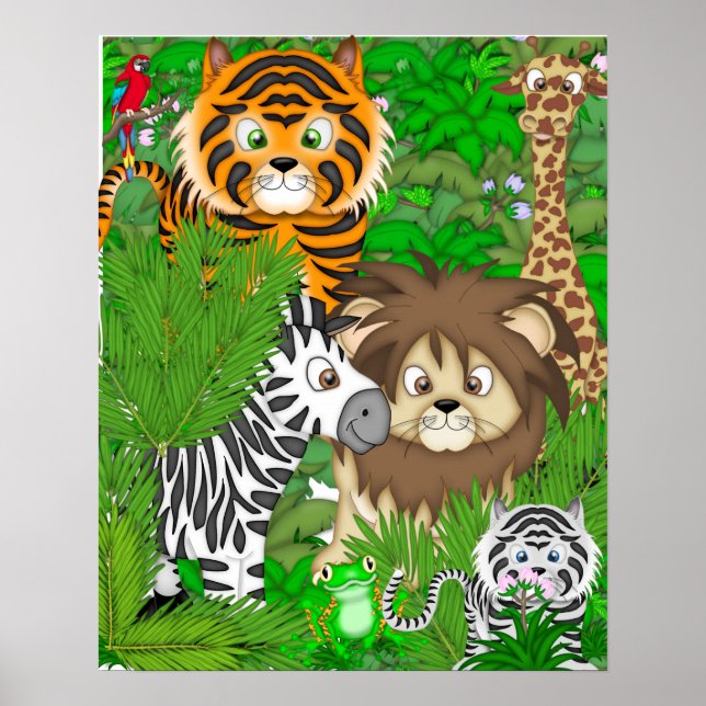 PÓSTER JUNGLE MURAL FOR CHILDRENS ROOM (Frente)