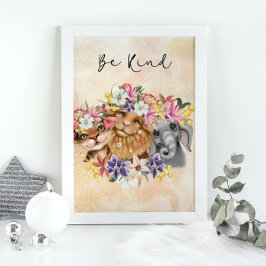 Póster Jungle Safari wildone baby shower acuarela  Gold