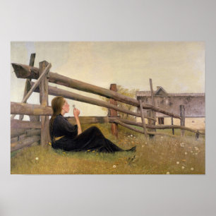 Póster Junio. Chica con semillas de Dandelion, 1899