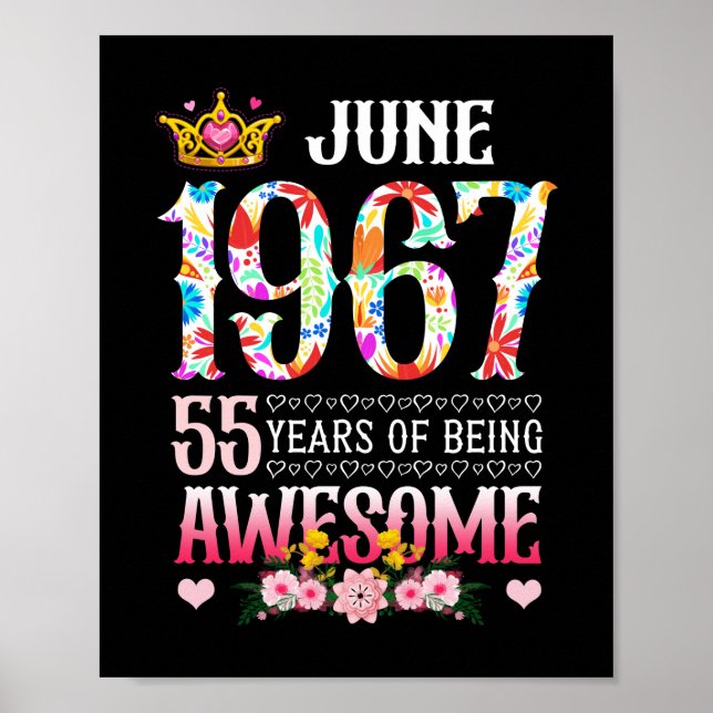 Póster Junio de 1967 55º cumpleaños 55 años de espléndida (Frente)