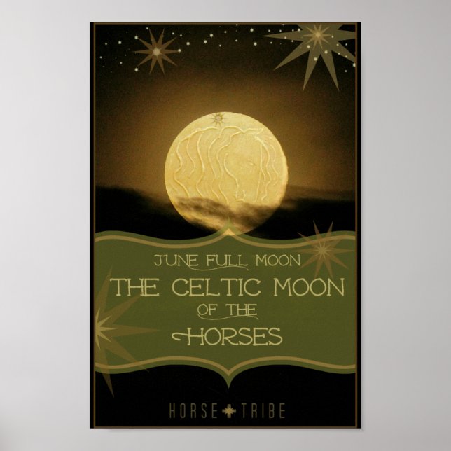 Póster Junio ~ La luna celta llena de caballos (Frente)