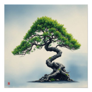 Póster juniper bonsai