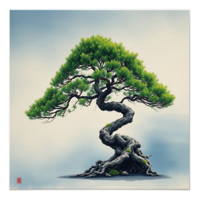Póster juniper bonsai (Anverso)