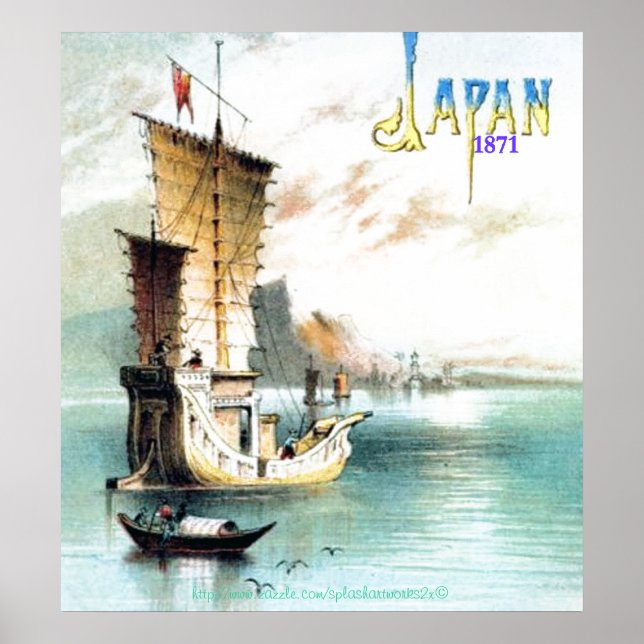 Póster "Junk japonés vintage-1871," (Frente)