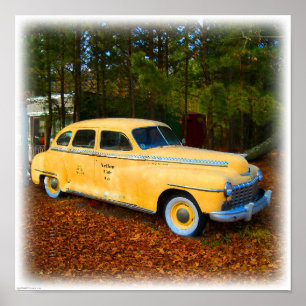 Póster Junk Yard Classic Yellow Taxi Cab