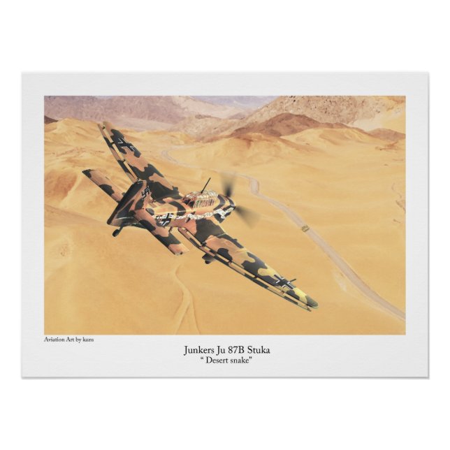 Póster Junkers Ju 87 Stuka "desert snake" (Anverso)