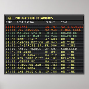 Póster Junta de Aeropuerto (personalizable de texto, títu