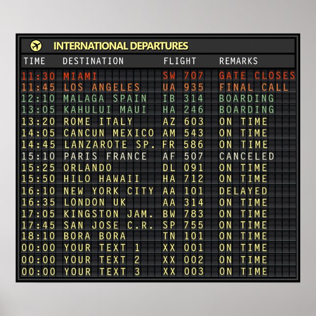 Póster Junta de Aeropuerto 👉 personalizable ❗ leer las i (Frente)